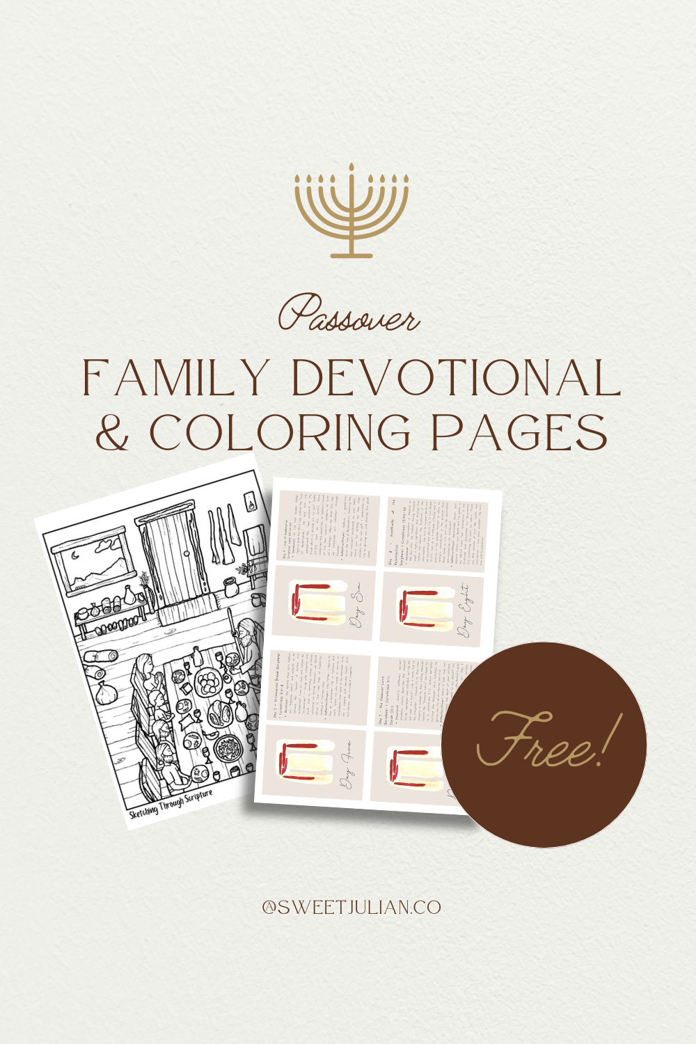 FREE Passover Devotional Flashcards & Coloring pages by @Sketchingthroughscripture! 🐑🍷