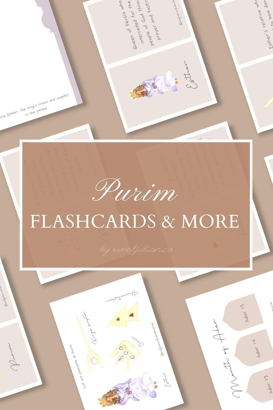 Purim Flashcards & More