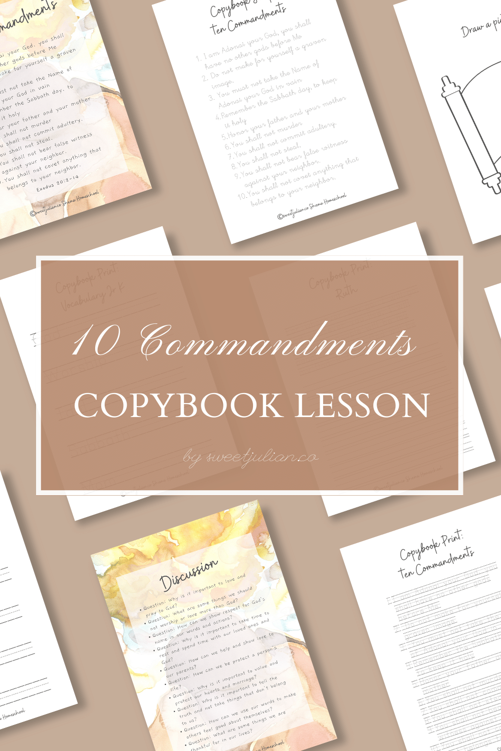 10 Commandments Copybook Lesson